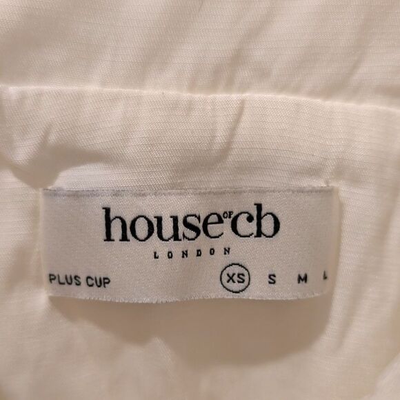 House of CB Princess ivory georgette mini dress Cream Puff Sleeve Women's XS - Picture 9 of 11